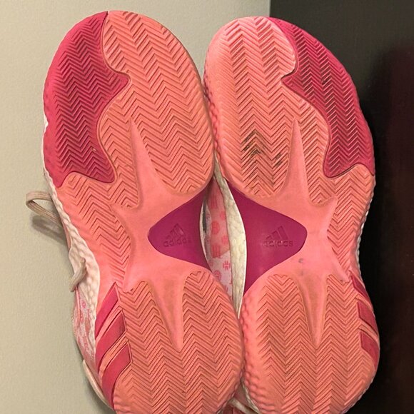 ADIDAS Harden Vol 6 Pink Monogram Athletic Sneakers Sz 6 Mens 8 Womens - Picture 8 of 8